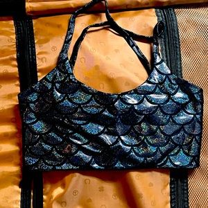 Blackmilk clothing mermaid glitter foil color top